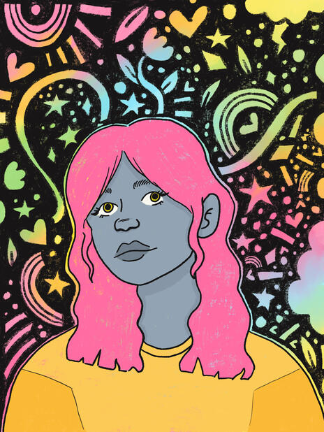 'Doodle daydreams' - a piece where I wanted to experiment with texture and creating a complex background.